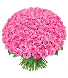Bouquet of 70 pink roses in a vase - ΒΑΖ 072255